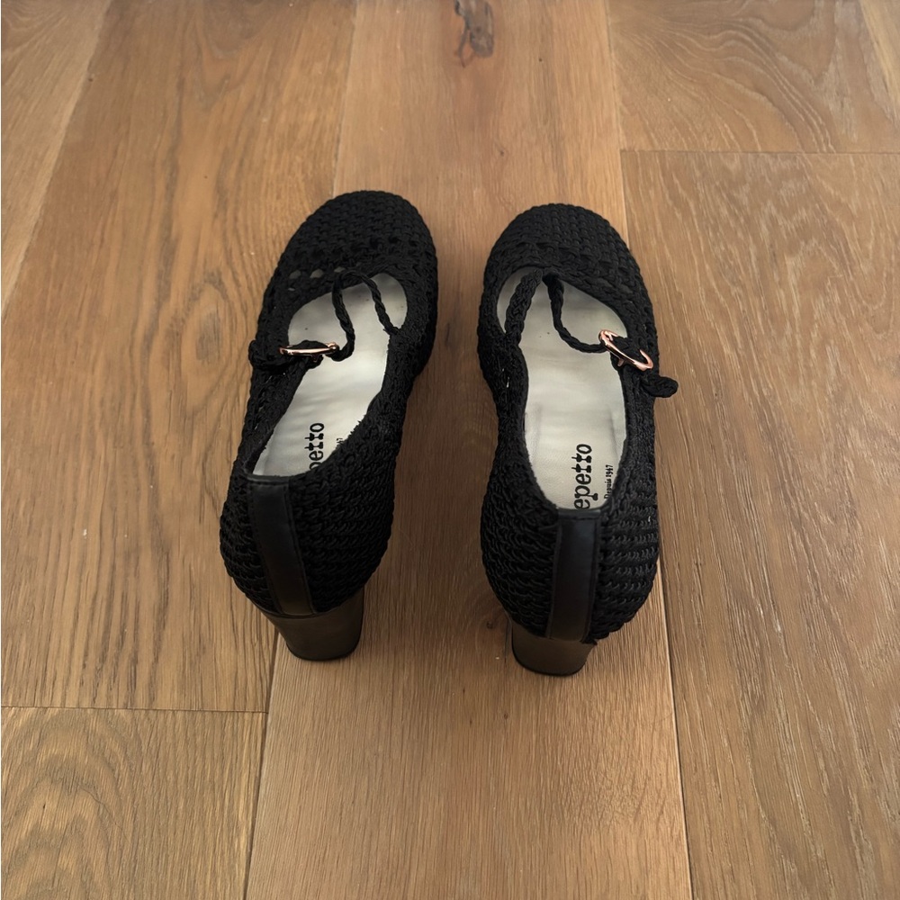 Repetto Black Crochet Mary Jane with Rose Gold Buckles - Picture 3 of 7